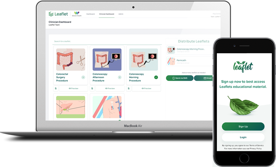 Leaflet patient health information platform, built by OK200